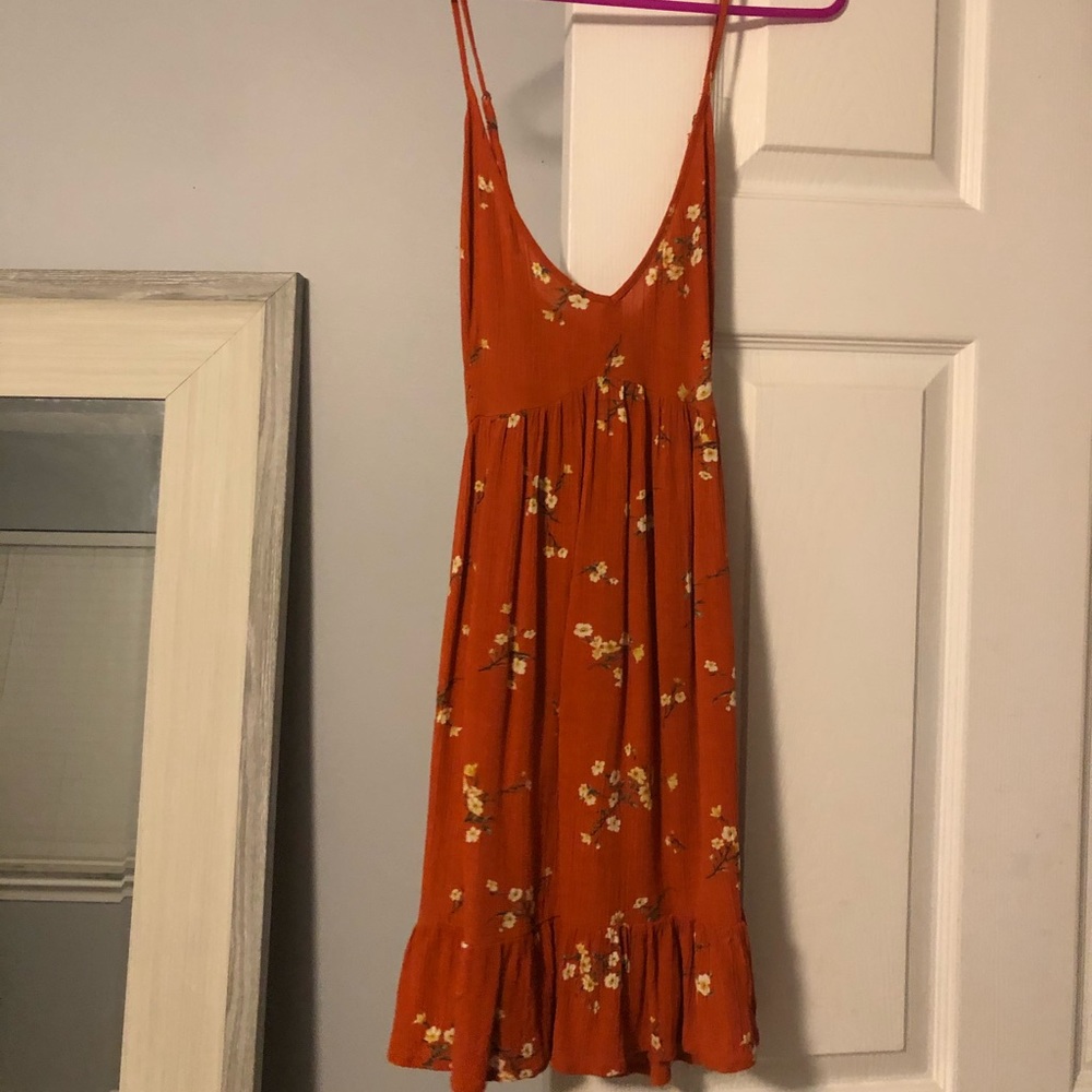 Forever21 Orange Floral Tank Dress
